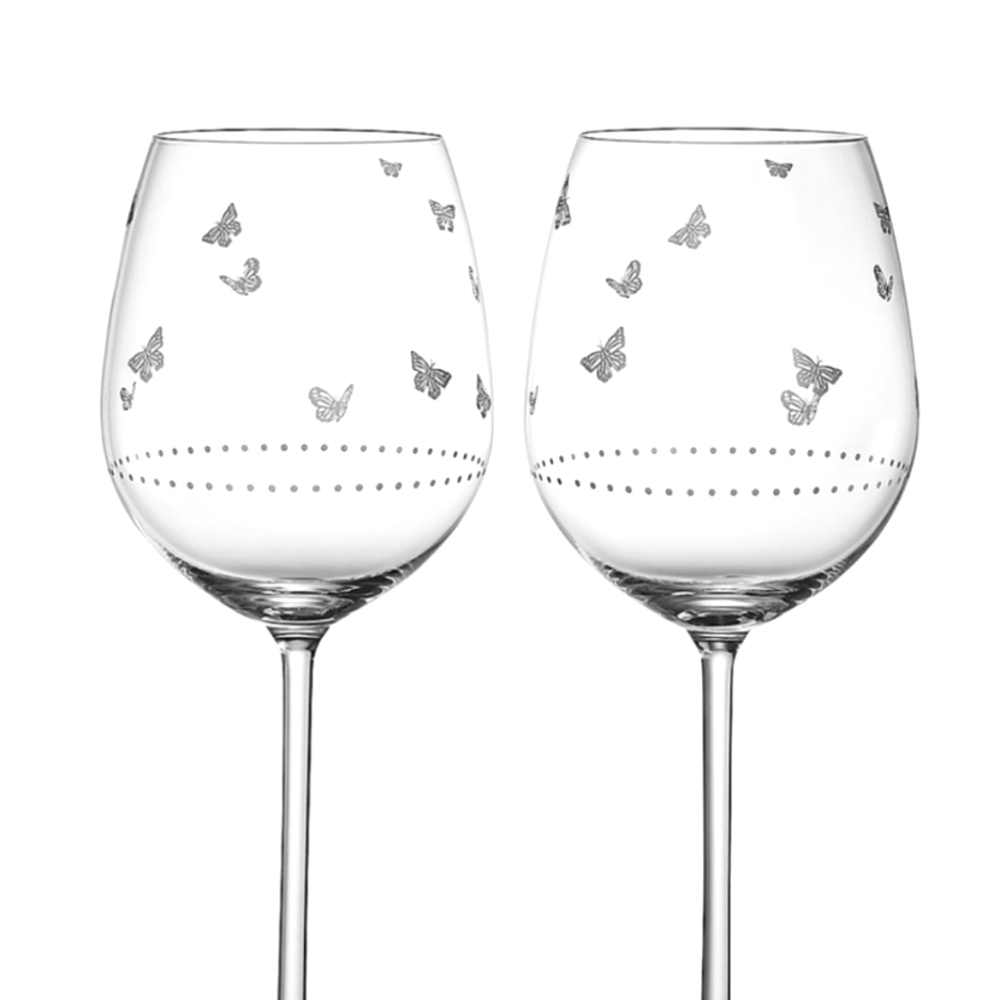 NIB Tiffany's Audubon Red Wine Glasses (Set of 2, Brand New in Box) - Rare